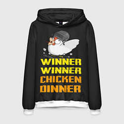 Толстовка-худи мужская Winner Chicken Dinner, цвет: 3D-белый