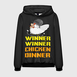 Толстовка-худи мужская Winner Chicken Dinner, цвет: 3D-черный