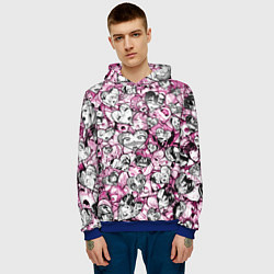 Толстовка-худи мужская Ahegao валентинки, цвет: 3D-синий — фото 2