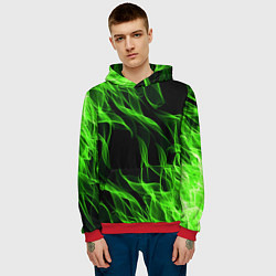 Толстовка-худи мужская TOXIC FLAME, цвет: 3D-красный — фото 2