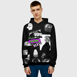 Толстовка-худи мужская Depressive anime kid, цвет: 3D-черный — фото 2