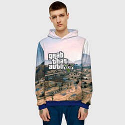 Толстовка-худи мужская Grand Theft Auto 5, цвет: 3D-синий — фото 2