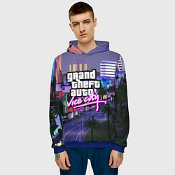 Толстовка-худи мужская Grand Theft Auto Vice City, цвет: 3D-синий — фото 2