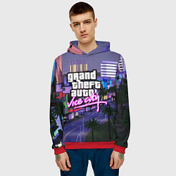Толстовка-худи мужская Grand Theft Auto Vice City, цвет: 3D-красный — фото 2