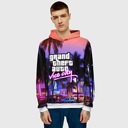 Толстовка-худи мужская Grand Theft Auto Vice City, цвет: 3D-белый — фото 2