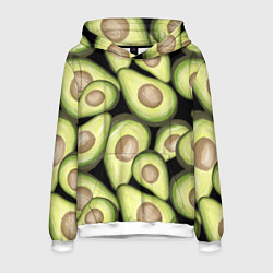 Толстовка-худи мужская Avocado background, цвет: 3D-белый