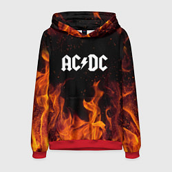 Толстовка-худи мужская AC DC, цвет: 3D-красный