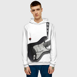 Толстовка-худи мужская Гитара, цвет: 3D-белый — фото 2