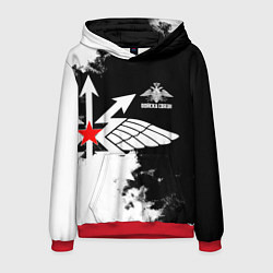 Толстовка-худи мужская Войска связи, цвет: 3D-красный