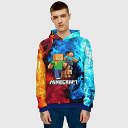 Толстовка-худи мужская Minecraft Майнкрафт, цвет: 3D-синий — фото 2