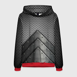 Толстовка-худи мужская Броня металлическая, цвет: 3D-красный