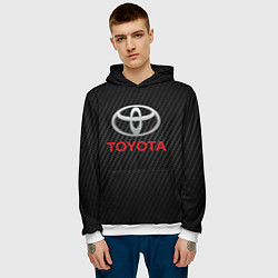 Толстовка-худи мужская TOYOTA, цвет: 3D-белый — фото 2