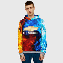 Толстовка-худи мужская CHEVROLET, цвет: 3D-меланж — фото 2