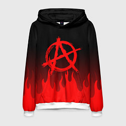 Толстовка-худи мужская АНАРХИЯ, цвет: 3D-белый