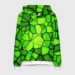 Толстовка-худи мужская Зеленая мозаика, цвет: 3D-белый