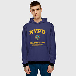 Толстовка-худи мужская Бруклин 9-9 департамент NYPD, цвет: 3D-черный — фото 2