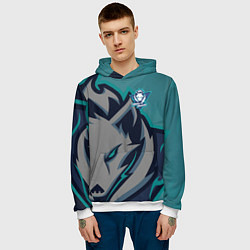 Толстовка-худи мужская Форма White wolves, цвет: 3D-белый — фото 2