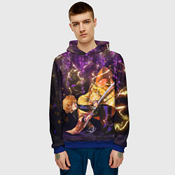 Толстовка-худи мужская KIMETSU NO YAIBA, цвет: 3D-синий — фото 2