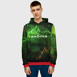 Толстовка-худи мужская Трейдинг 03, цвет: 3D-красный — фото 2