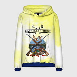 Толстовка-худи мужская Охота, цвет: 3D-синий