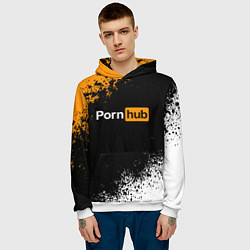 Толстовка-худи мужская PORNHUB, цвет: 3D-белый — фото 2