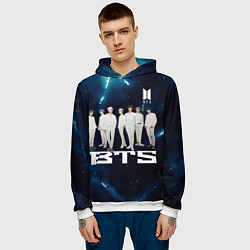 Толстовка-худи мужская BTS, цвет: 3D-белый — фото 2
