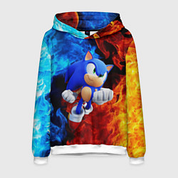 Толстовка-худи мужская SONIC, цвет: 3D-белый