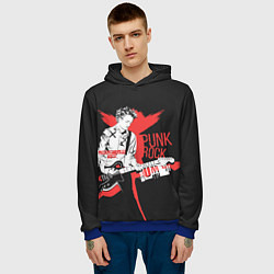 Толстовка-худи мужская Punk-rock, цвет: 3D-синий — фото 2