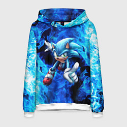 Толстовка-худи мужская Blue Sonic, цвет: 3D-белый