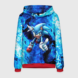 Толстовка-худи мужская Blue Sonic, цвет: 3D-красный