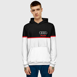 Толстовка-худи мужская AUDI SPORT, цвет: 3D-белый — фото 2