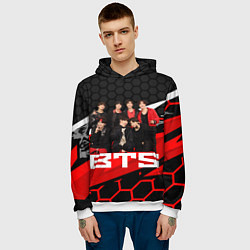 Толстовка-худи мужская BTS, цвет: 3D-белый — фото 2