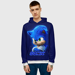 Толстовка-худи мужская SONIC, цвет: 3D-белый — фото 2