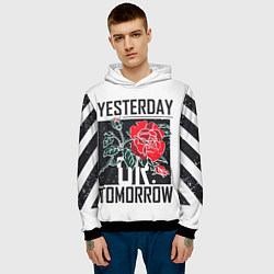 Толстовка-худи мужская Off-White: Yesterday, цвет: 3D-черный — фото 2