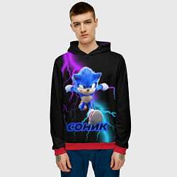 Толстовка-худи мужская SONIC, цвет: 3D-красный — фото 2