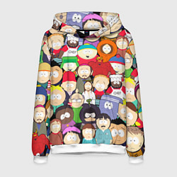 Толстовка-худи мужская South Park персонажи, цвет: 3D-белый