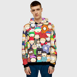 Толстовка-худи мужская South Park персонажи, цвет: 3D-черный — фото 2