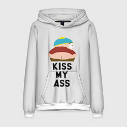 Толстовка-худи мужская Kiss My Ass, цвет: 3D-белый