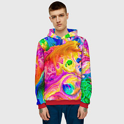 Толстовка-худи мужская TIE DYE, цвет: 3D-красный — фото 2