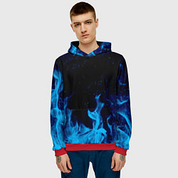 Толстовка-худи мужская СИНИЙ ОГОНЬ, цвет: 3D-красный — фото 2
