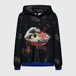 Толстовка-худи мужская Сакура и рамен, цвет: 3D-синий