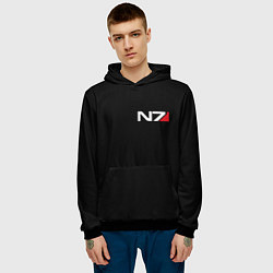 Толстовка-худи мужская MASS EFFECT N7, цвет: 3D-черный — фото 2