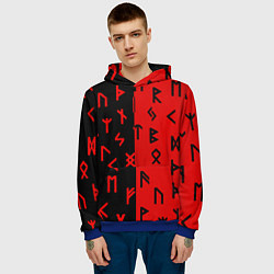 Толстовка-худи мужская РУНЫ, цвет: 3D-синий — фото 2