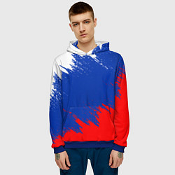 Толстовка-худи мужская РОССИЯ ТРИКОЛОР, цвет: 3D-синий — фото 2