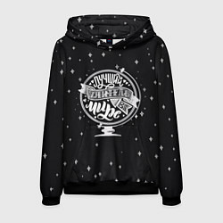 Толстовка-худи мужская Лучший учитель в мире, цвет: 3D-черный