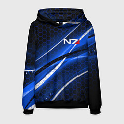 Толстовка-худи мужская MASS EFFECT N7, цвет: 3D-черный