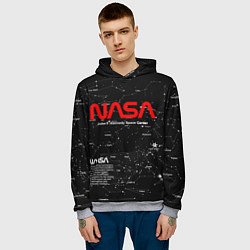Толстовка-худи мужская NASA, цвет: 3D-меланж — фото 2
