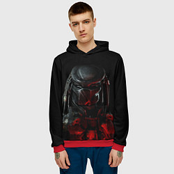 Толстовка-худи мужская PREDATOR, цвет: 3D-красный — фото 2