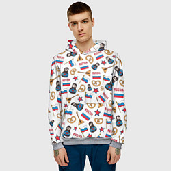 Толстовка-худи мужская РОССИЯ УЗОР, цвет: 3D-меланж — фото 2