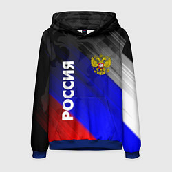Толстовка-худи мужская РОССИЯ, цвет: 3D-синий